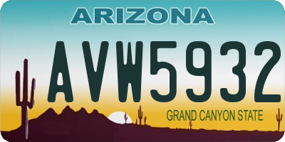 AZ license plate AVW5932