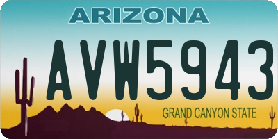 AZ license plate AVW5943