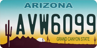 AZ license plate AVW6099