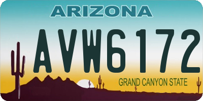 AZ license plate AVW6172