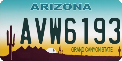 AZ license plate AVW6193
