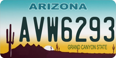AZ license plate AVW6293