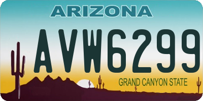 AZ license plate AVW6299