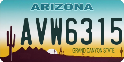 AZ license plate AVW6315