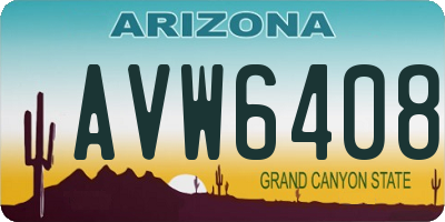 AZ license plate AVW6408