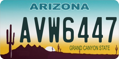 AZ license plate AVW6447