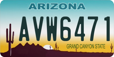 AZ license plate AVW6471
