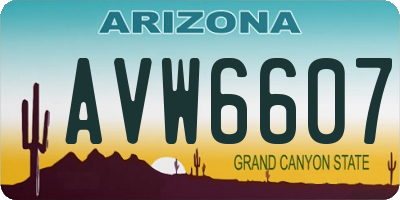AZ license plate AVW6607