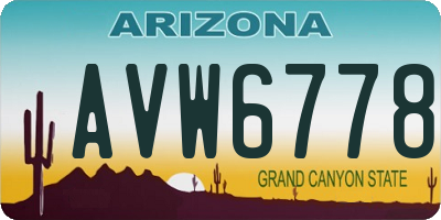 AZ license plate AVW6778