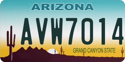 AZ license plate AVW7014