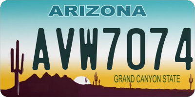 AZ license plate AVW7074
