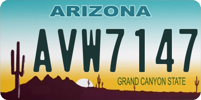 AZ license plate AVW7147