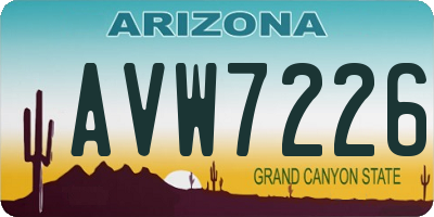 AZ license plate AVW7226