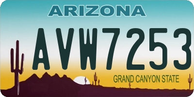 AZ license plate AVW7253