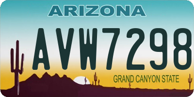 AZ license plate AVW7298