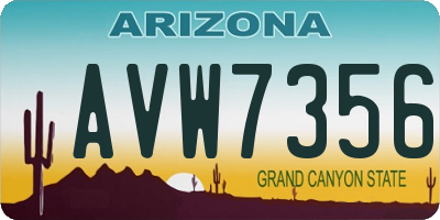 AZ license plate AVW7356