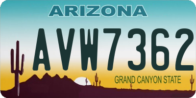 AZ license plate AVW7362