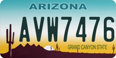 AZ license plate AVW7476