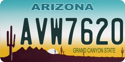 AZ license plate AVW7620