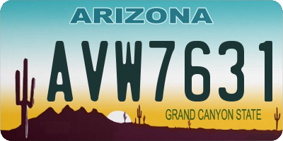AZ license plate AVW7631