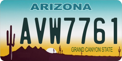 AZ license plate AVW7761