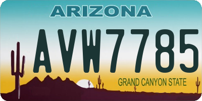AZ license plate AVW7785