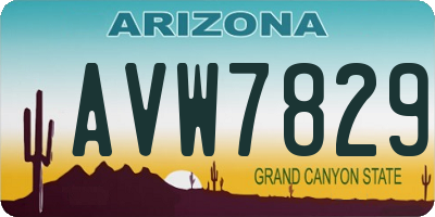 AZ license plate AVW7829