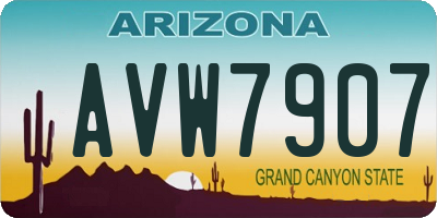 AZ license plate AVW7907