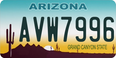 AZ license plate AVW7996