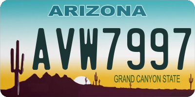 AZ license plate AVW7997