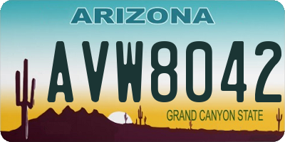 AZ license plate AVW8042