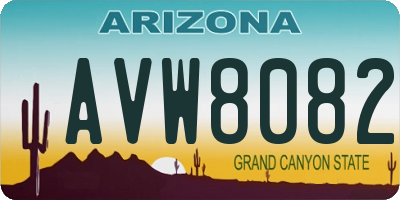 AZ license plate AVW8082
