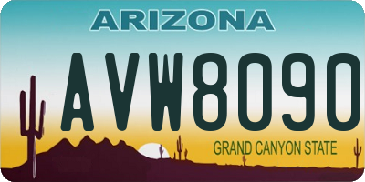 AZ license plate AVW8090