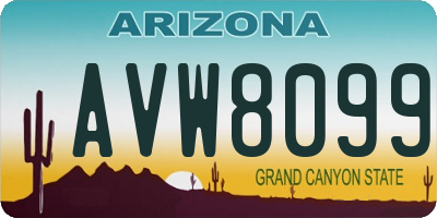 AZ license plate AVW8099