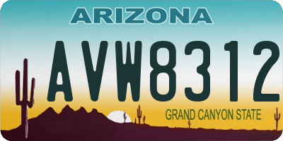 AZ license plate AVW8312