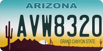 AZ license plate AVW8320