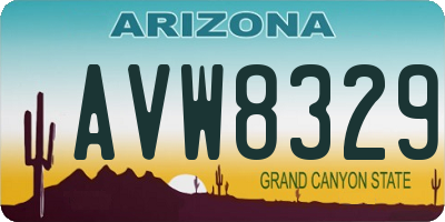 AZ license plate AVW8329