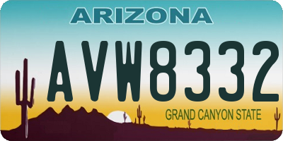 AZ license plate AVW8332