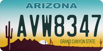 AZ license plate AVW8347