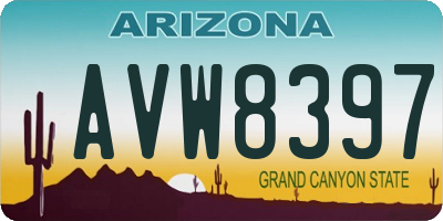AZ license plate AVW8397