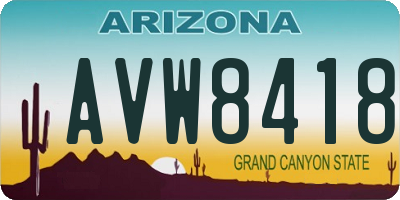 AZ license plate AVW8418