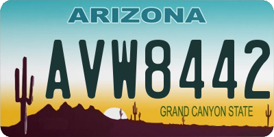 AZ license plate AVW8442