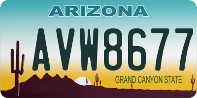 AZ license plate AVW8677