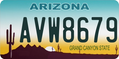 AZ license plate AVW8679