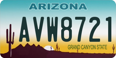 AZ license plate AVW8721