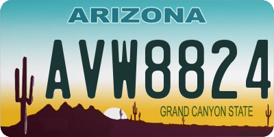 AZ license plate AVW8824