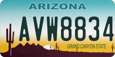 AZ license plate AVW8834