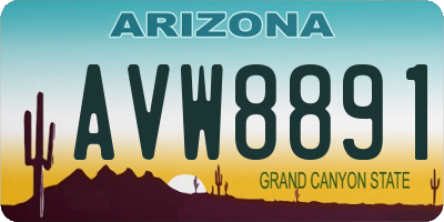 AZ license plate AVW8891