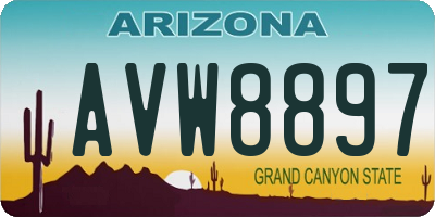 AZ license plate AVW8897