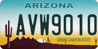 AZ license plate AVW9010